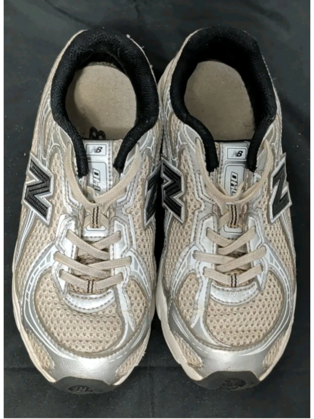 New Balance 740 Bungee Lace Kids Sneakers Grey Black US Size 1.5 PZ740NW